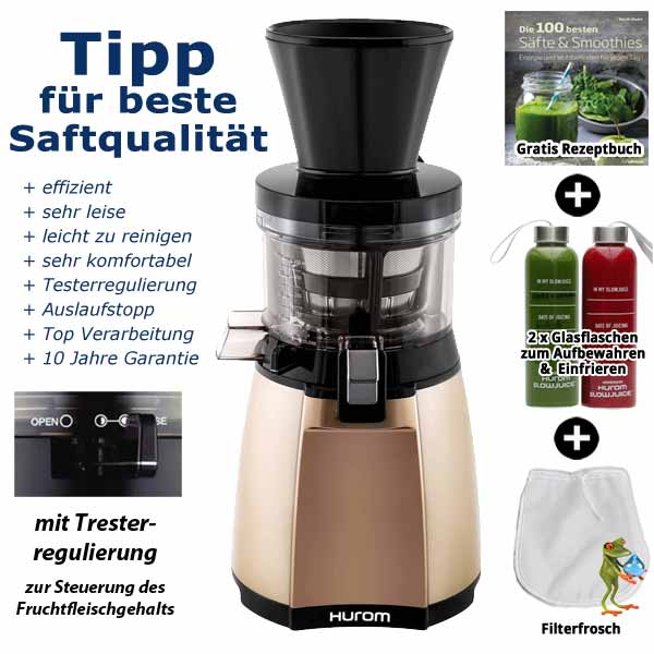 Hurom Slow Juicer 2.Generation HH+HG+HT GrunePerlen