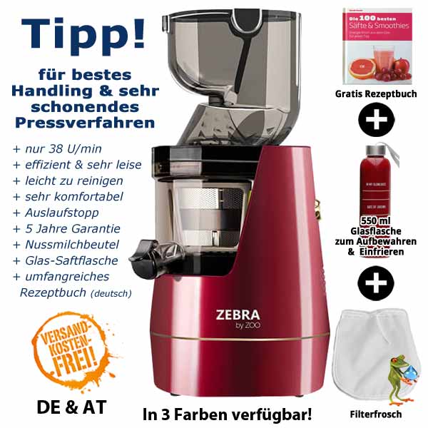 Zebra Whole Slow Juicer Neuheit 2016 GrunePerlen