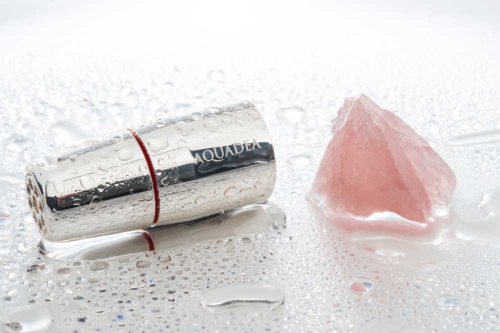 Aquadea ToneOne silber Wasserverwirbler mit Rosenquarz