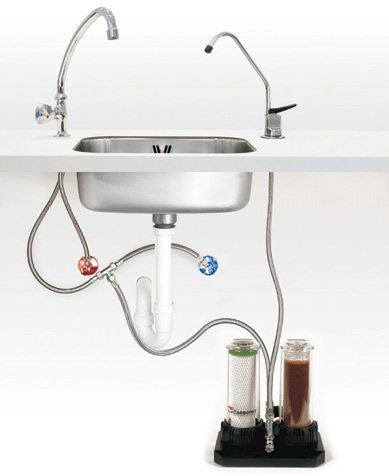 Carbonit Duo-HP mit 2tem Wasserhahn