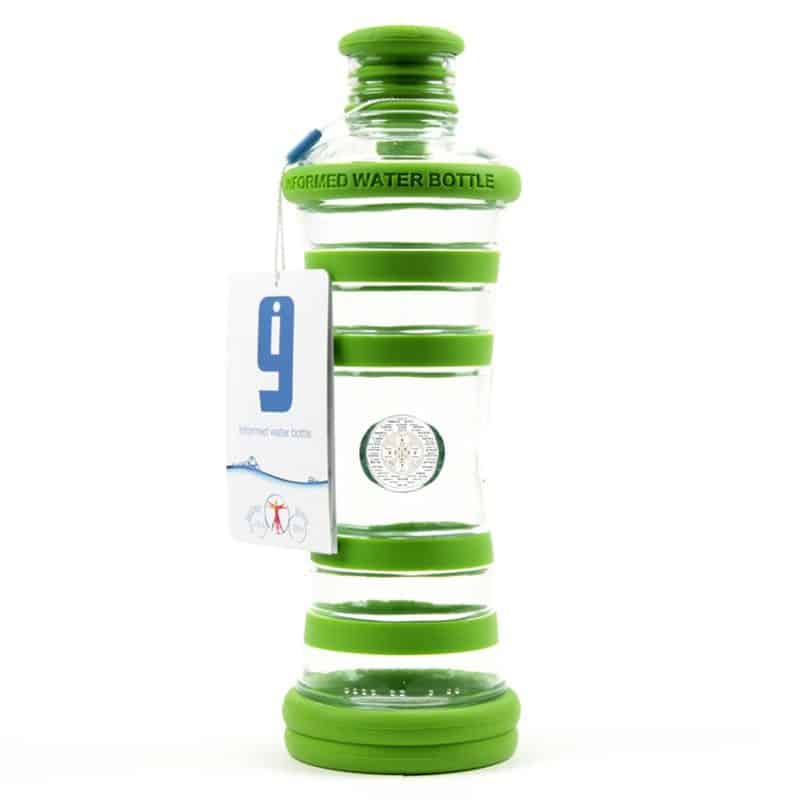 i9 Bottle Chakra- Glasflasche-informiert-und-bruchgesichert-grün