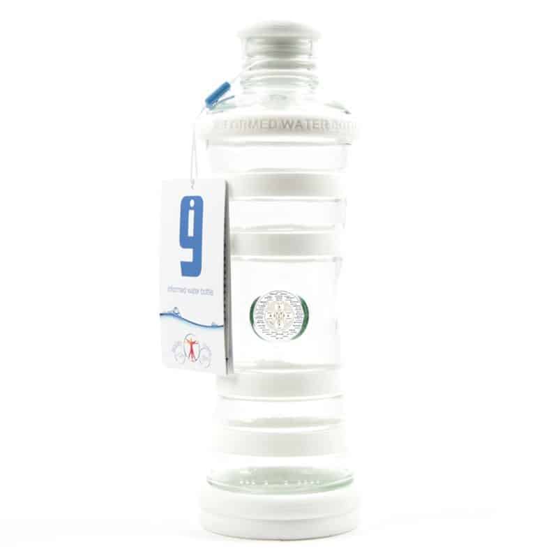 i9 Bottle - Glasflasche-informiert-und-bruchgesichert-weiss