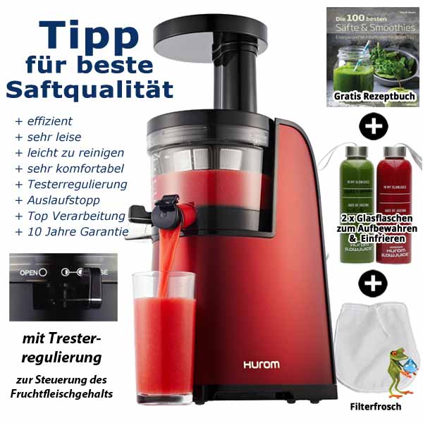 Hurom HG Edelstahl rot - Slow Juicer Entsafter