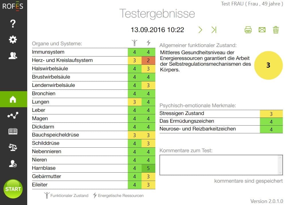 Rofes Software Anzeige