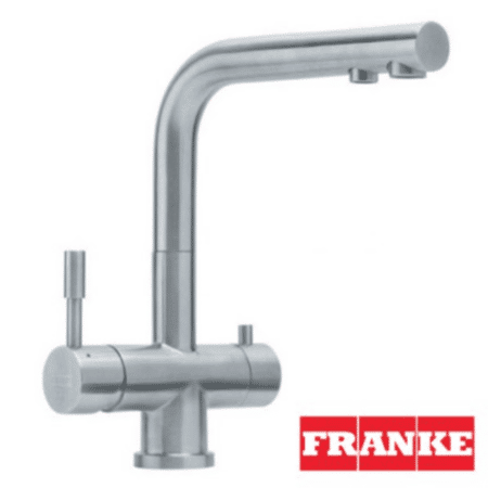 Wasserhahn 3in1 | Design FRANKE L-Auslauf | Edelstahl Massiv