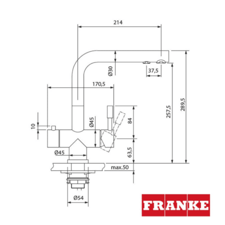 Wasserhahn 3in1 | Design FRANKE L-Auslauf | Edelstahl Massiv – Bild 6