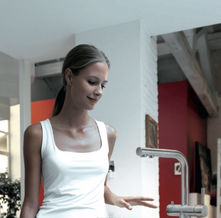 Wasserhahn 3in1 | Design FRANKE L-Auslauf | Edelstahl Massiv – Bild 7