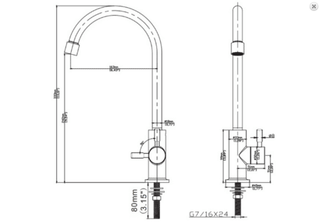 Edelstahl-Design-Wasserhahn Tina mit M22 Gewinde – Bild 2