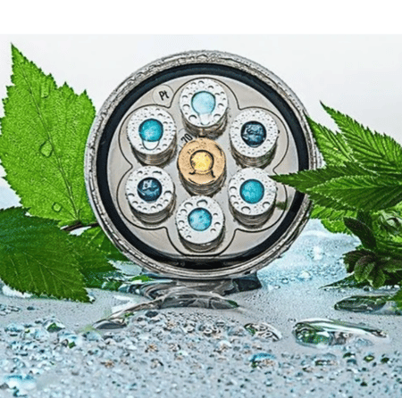 Kristall Wirbeldusche "Larimar Blue Ocean 7" | Platin Bronze-Edition – Bild 3