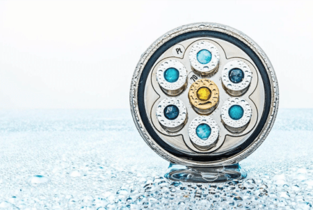 Kristall Wirbeldusche "Larimar Blue Ocean 7" | Platin Bronze-Edition – Bild 7