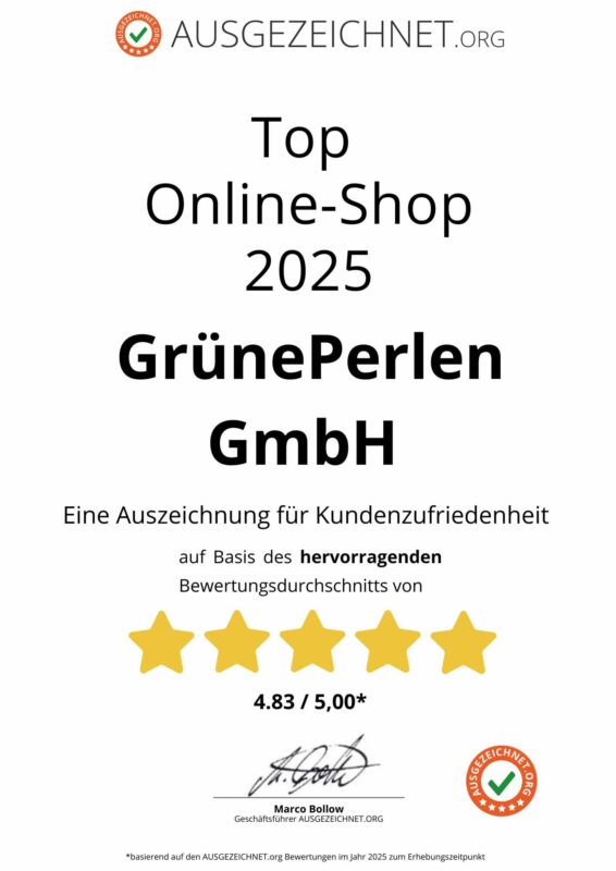 Top Auszeichnung 2025 für GruenePerlen GmbH