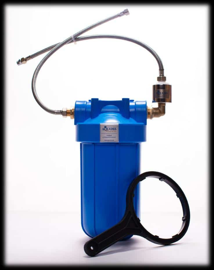 AQUOSS Alpha+ 3in1 Untertisch-Wasserfilter mit Verwirbler und Filtergehaeuse