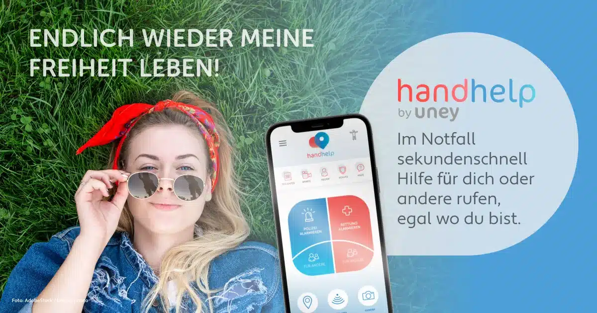 HandHelp App - Endlich wieder meine Freiheit leben - im Notfall sekundenschnell Hilfe rufen